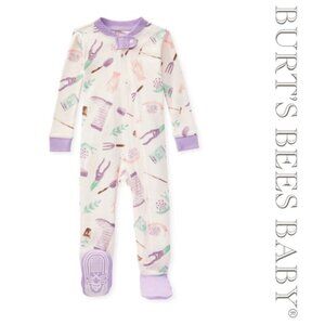 Burts Bees Baby | "Garden Goods" Lilac Full Zip Sleep N' Play | Size 12 Months